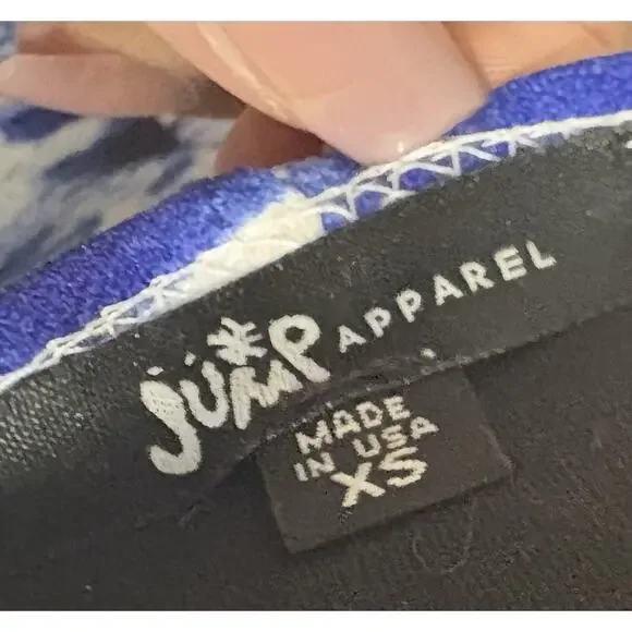 Jump Apparel Blue White Floral Midi Dress Women’s XS Spaghetti Strap Mermaid Hem - Picture 6 of 6